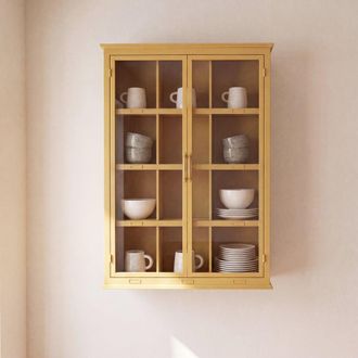 Maisons du monde Estanter&iacute;a de 2 puertas de vidrio y acero color bronce