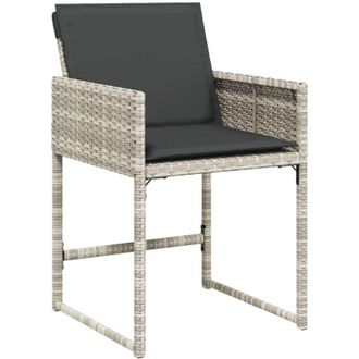 vidaXL Vidaxl - Sillones De Jard&iacute;n Con Cojines 4 Uds Rat&aacute;n Sint&eacute;tico Gris Claro