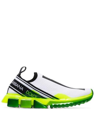 Dolce & Gabbana white knitted slip-on low-top sneakers - men - Polyamide/Leather/Rubber - 40