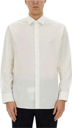 Etro Overhemdjurk van katoenpopeline met geborduurd logo - Heren - Casual Overhemden - Wit - XL - Katoen - Overhemden