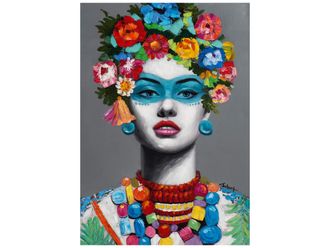 Schubiger M&ouml;bel Bild Frau mit Blumen Dekoration 1