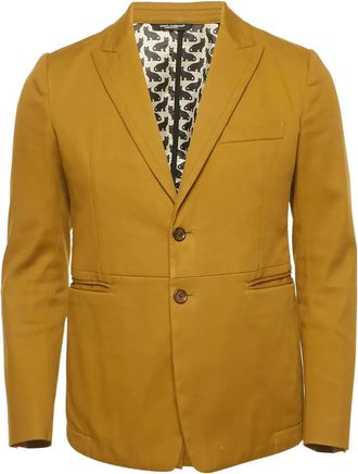 Dolce & Gabbana Gevoerde blazer met kattenprint - Geel