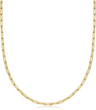 RS Pure Ross-Simons Italian 14kt Yellow Gold Paper Clip Link Necklace