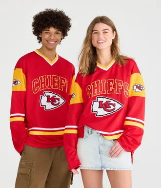 A&eacute;ropostale Long Sleeve Kansas City Chiefs V-Neck Top