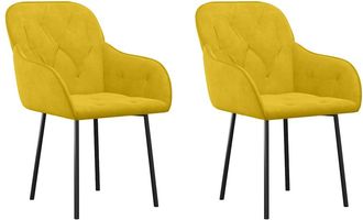 vidaXL Sillas De Comedor 2 Unidades Terciopelo Amarillo Vidaxl