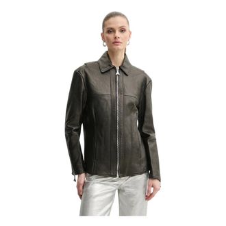 Patrizia Pepe Dames, Jassen, Zwart, Maat: XS Leer