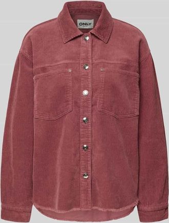 Only Regular Fit Hemdjacke aus reiner Baumwolle Modell MAIKO-BITTEN in Mauve, Gr&ouml;&szlig;e XL