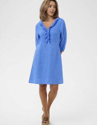 Cream Womens Bellis frill dress - Blue - Size: 6/8
