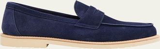 Brunello Cucinelli Mens Reversed Calfskin Penny Loafers