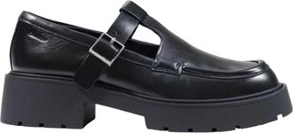 Calvin Klein Schoenen, Dames, Zwart, 38 EU, Leer, T-bar Loafers