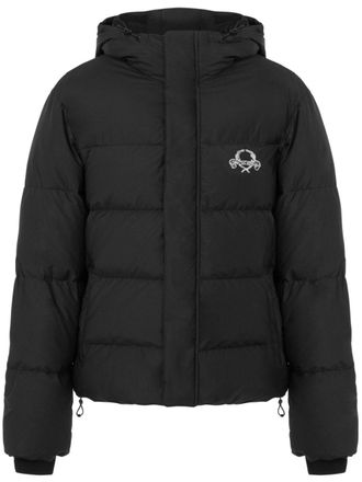 Moschino logo-embroidered padded jacket - Black