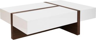 Angel Cerd&aacute; Mesa centro rectangular madera blanco y nogal