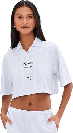 Puma BMW M Motorsport Lifestyle Cropped Polo Womens Clothing Silver Mist : MD, Polyester
