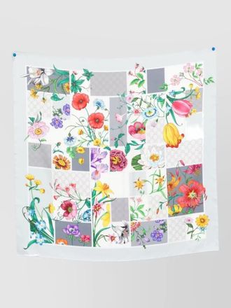 Gucci silk foulard featuring floral pattern