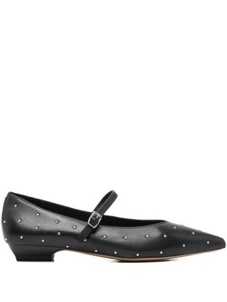 Cult strap-detail flat pumps - women - Calf Leather/Calf Leather/Rubber - 40 - Black
