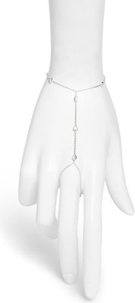 SHYMI Cubic Zirconia Station Hand Chain in Silver/White at Nordstrom
