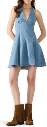 Steve Madden Malia Denim Fit & Flare Dress in Medium Blue Denim at Nordstrom Rack, Size 16
