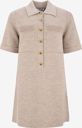 Veronica Beard Kurzes Strickkleid mit Hemdkragen Madden