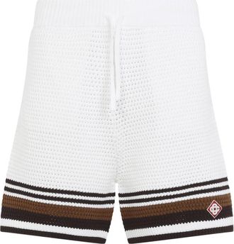 Casablanca Crochet Short - Heren - Korte Broeken - Wit - M - Katoen - Korte Broeken