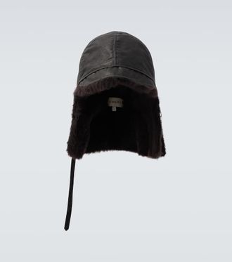 Christophe Lemaire Cappello reversibile in canvas e shearling