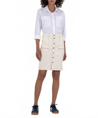 Kut from the Kloth Isla Pencil Skirt In Cream