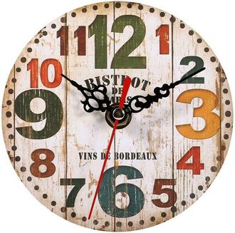 OEM Reloj De Pared Antiguo Creativo, Relojes Redondos De Madera De Estilo Vintage, Decoraci&oacute;n Para El Hogar Y La Oficina (3)