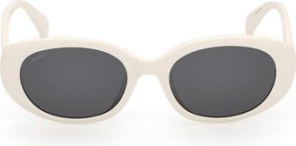 Max Mara 54mm Oval Sunglasses in Ivory/smoke at Nordstrom