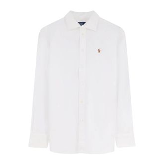 Polo Ralph Lauren Overhemden, Dames, Wit, L, Katoen, Iconische Relaxed Fit Oxford Overhemd