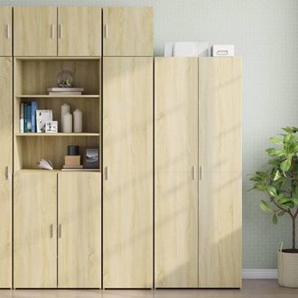 Berkfield Home Slim Storage Cabinet Sonoma Oak 40x42.5x225 cm Engineered Wood in Brown