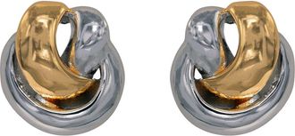 Black Suede Studio Knot Earring in Gold/silver at Nordstrom