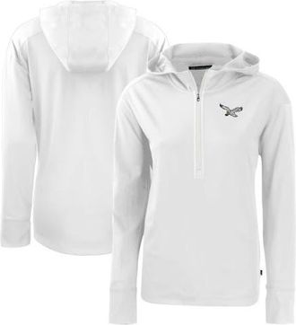 Cutter & Buck Womens Cutter & Buck White Philadelphia Eagles Throwback Daybreak Eco Recycled Half-Zip Hoodie at Nordstrom, Size X-Large