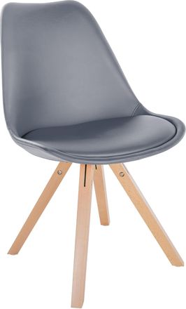 Clp Silla De Comedor Sofia En Polipiel Gris Natural (cuadrado)