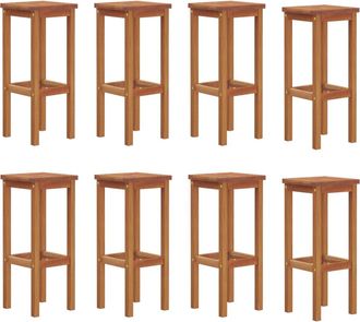 vidaXL Taburetes De Barra De Cocina 8 Unidades Madera Maciza Acacia Vidaxl
