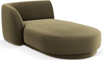 BLOOMINGLOFT Design Chaiselongue Miley mit Armlehne links - Samtbezug