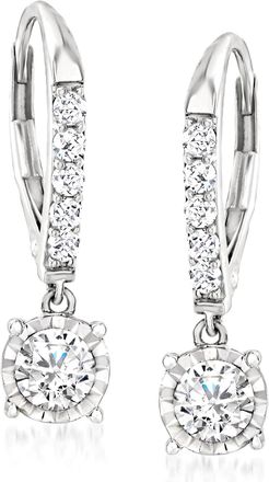 Ross-Simons Diamond Drop Earrings in 14kt White Gold