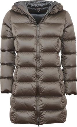 Colmar Donsjas met Vaste Capuchon - Dames - Dons jassen - Bruin - XL - Leer - Jassen