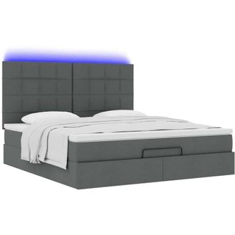 vidaXL Vidaxl - Estructura Cama Otomana Colch&oacute;n Tela Gris Oscuro 180x200cm