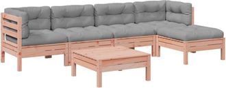 vidaXL Set De Sof&aacute;s Jard&iacute;n 6 Pzas Con Cojines Madera Abeto Douglas Vidaxl