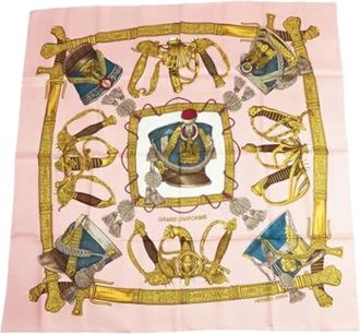 Herm&egrave;s Pre-owned Scarves, female, Pink, Size: ONE SIZE Pre-owned Silk Scarf