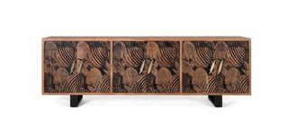 Giner&Colomer Aparador con 6 puertas de madera de acacia natural marr&oacute;n