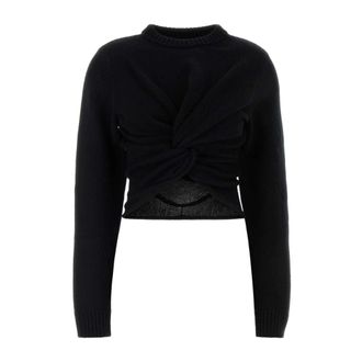 Balenciaga Trui met ronde hals - Dames - Truien - Zwart - Maat: XS Zijde