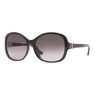 Ferragamo Sunglasses Oval Full Rim, Black Frame And Grey Gradient Lens Sf744Sla001