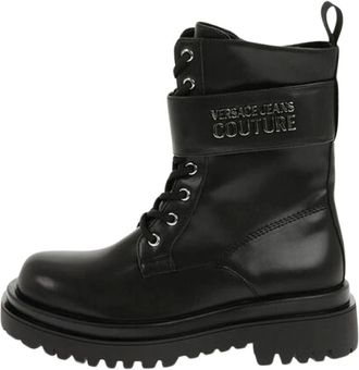 Versace Schoenen, Dames, Zwart, 36 EU, Zwarte Veterschoenen