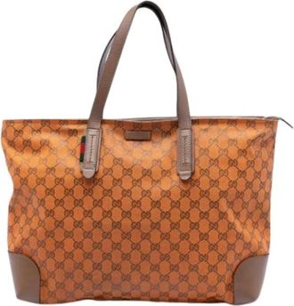 Gucci Pre-owned Tote Bags, female, Orange, Size: ONE SIZE Pre-owned Vintage Canvas Tote