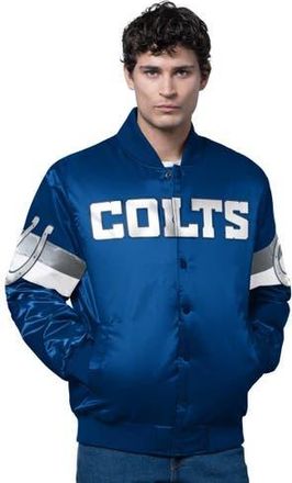 Starter Mens Starter Royal Indianapolis Colts Triple Option Satin Varsity Full-Snap Jacket at Nordstrom, Size Xx-Large