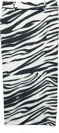 Patrizia Pepe Zebra-print Midi Rok - Dames - Midirokken - Veelkleurig - L - Polyester - Rokken