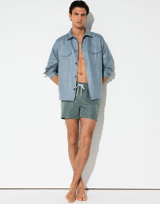 Reiss Sage Green Piped Drawstring Swim Shorts, Xxl