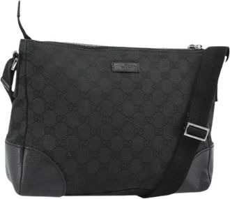 Gucci Pre-owned Vintage GG Canvas Schoudertas - Dames - Vintage Schoudertas - Zwart - ONE Size - Leer - Vintage
