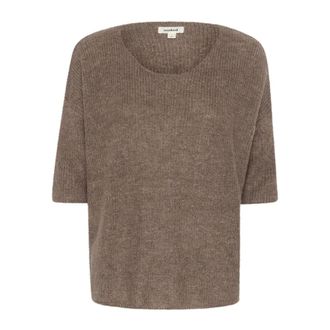 Soaked In Luxury SLTuesday Jumper - female - Soaked in Luxury - Round-neck Knitwear - Brown - 2XL - Knitwear