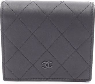 Chanel Black Leather Wallet (Bi-Fold) (Pre-Owned)